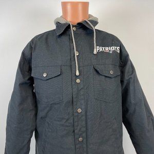 DB Workwear New England Patriots Canvas Hooded Jacket NFL Football Embroidered S
